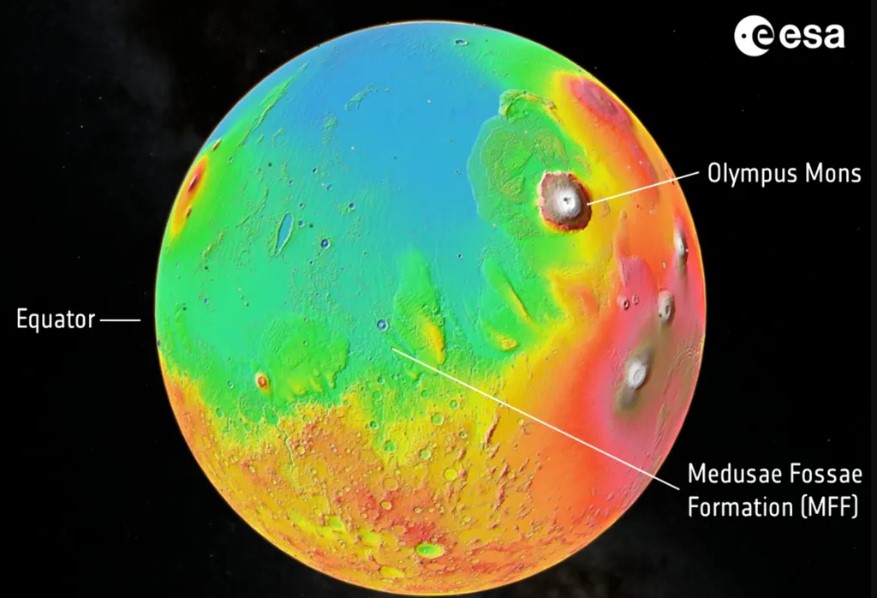 La Formación Medusae Fossae en el ecuador marciano.