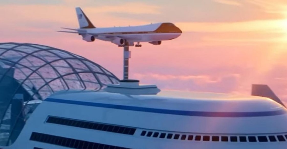 Los huéspedes y suministros llegarán en aviones que se conectarán al Sky Cruise.