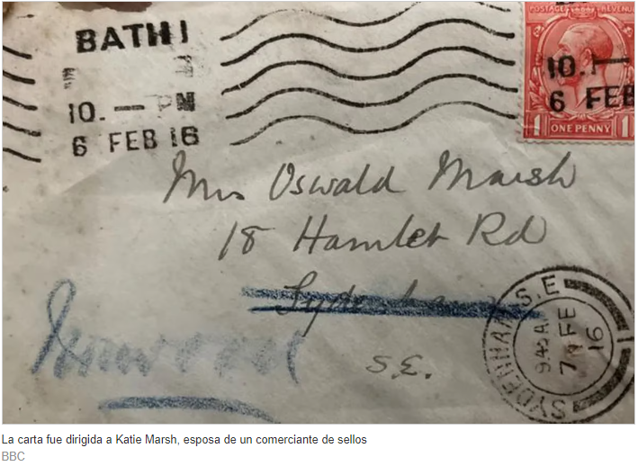 El Royal Mail asegura que no sabe qué pudo haber pasado con esta carta.
