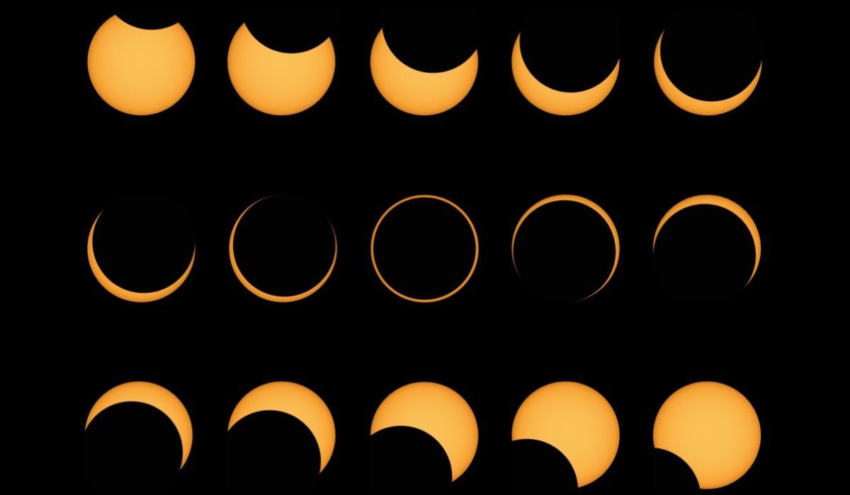 Fases de un eclipse solar.