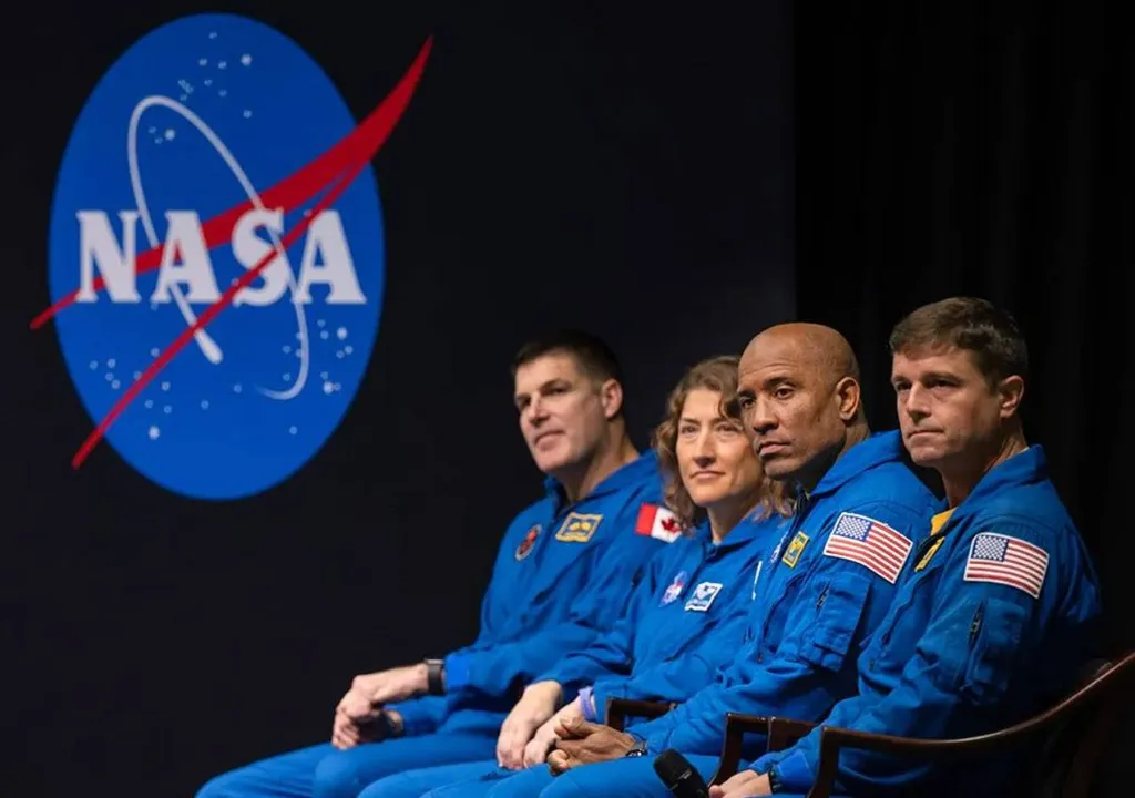 Los astronautas Reid Wiseman, Victor Glover, Christina Koch y Jeremy Hansen.