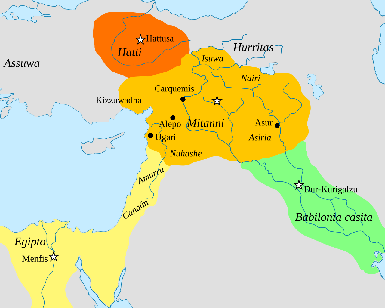 Reino de Mitanni, hacia el 1400 a. C.