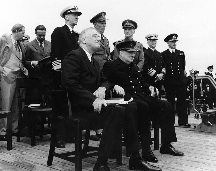 Roosevelt y Winston Churchill en la reunión de la Carta del Atlántico (1941).