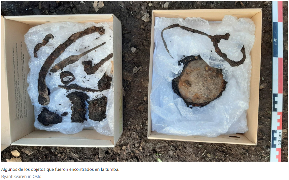 Entre los objetos encontraron una hoz, un broche penanular, dos cuchillos y restos de equipos para caballos, como una brida y una campana.