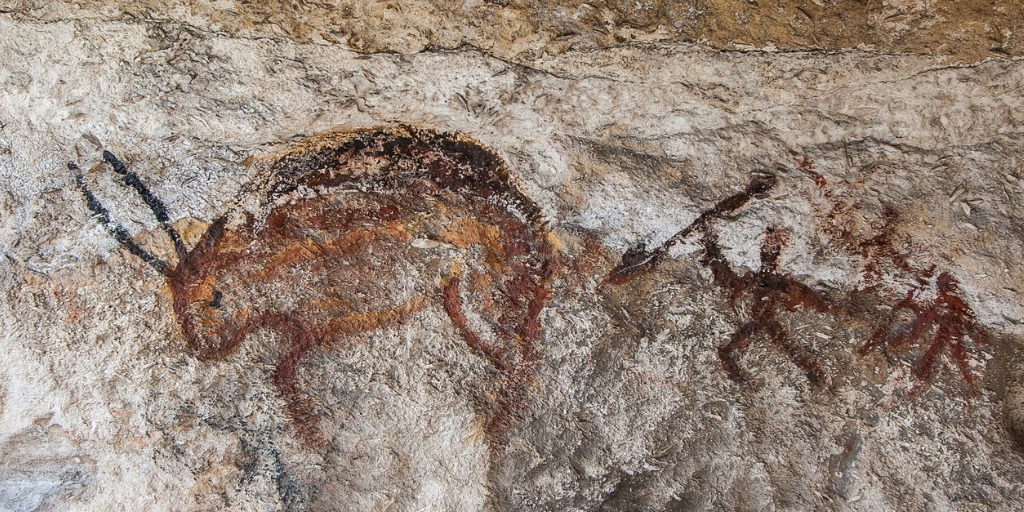 Pintura rupestre en una caverna habitada por neandertales.