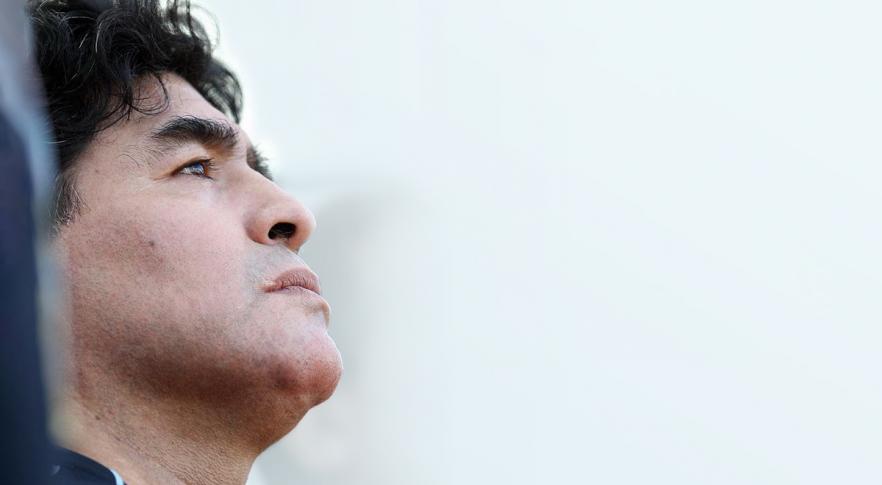 Fotografía de la cara de Diego Maradona.