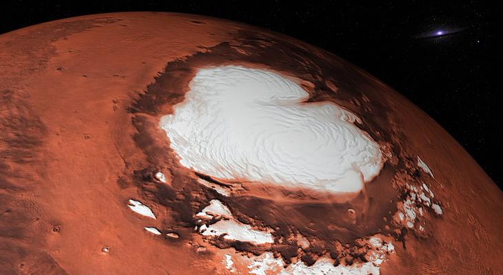  Agua líquida en Marte: descubren un sistema de lagos bajo el polo Sur-0