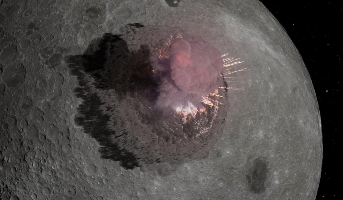 Asombroso video registra el impacto de un asteroide contra la Luna y el enorme cráter que dejó-0